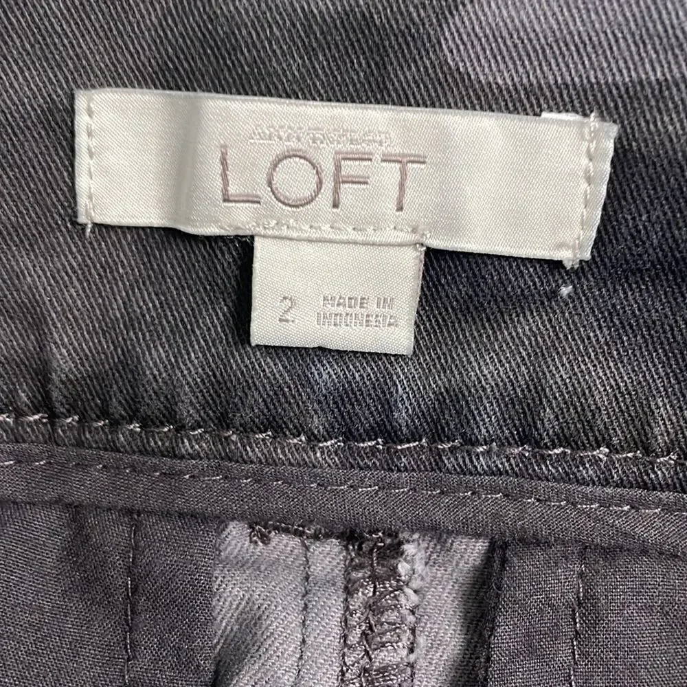 LOFT gray black camouflage print pencil skirt sz 2